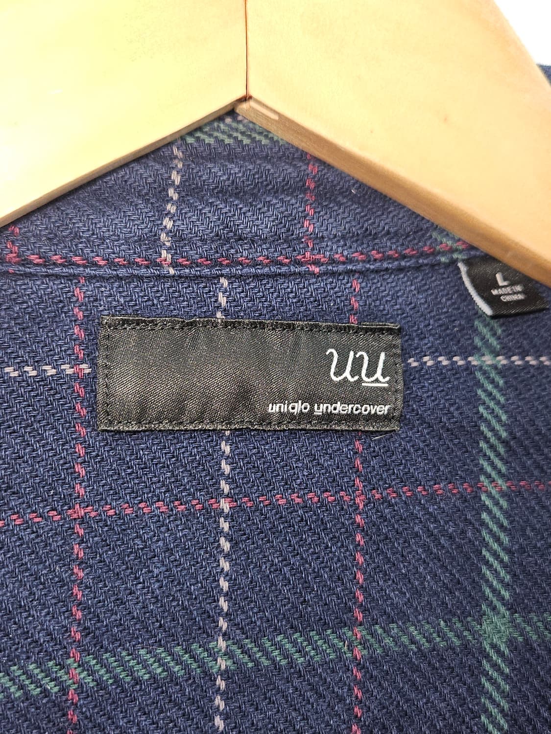 UxU 유니클로 언더커버 일본판 클래식 코튼 체크셔츠 빈티지 L 상품이미지4