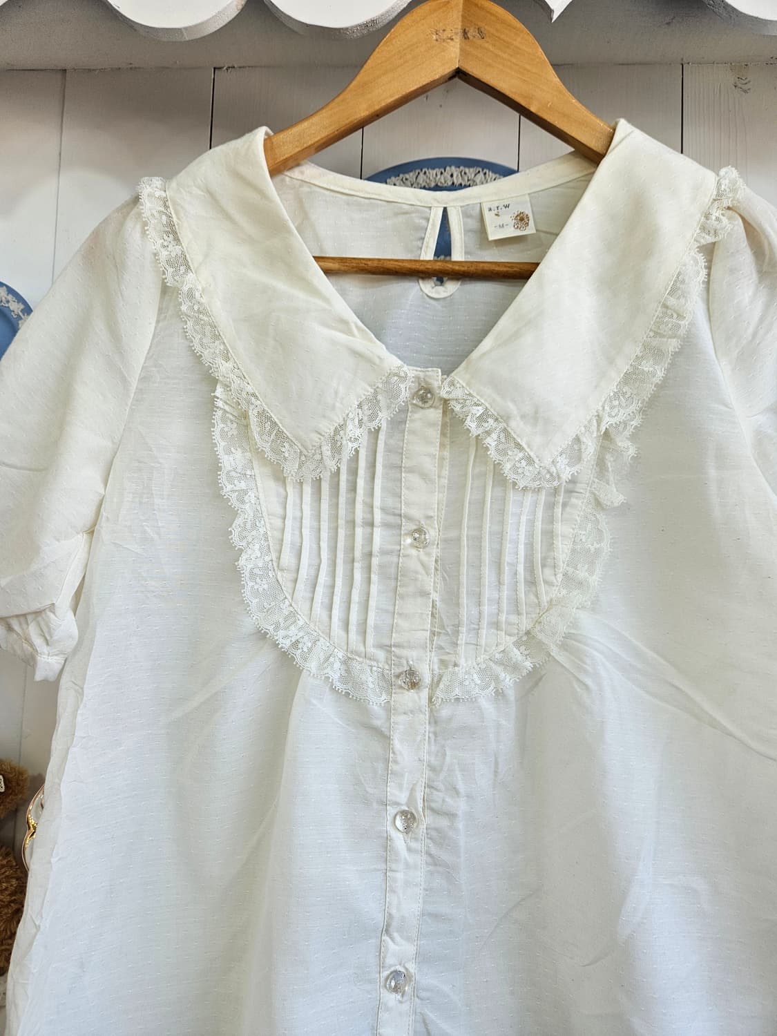 (ARROW) 레이스 빅카라 블라우스 상품이미지2