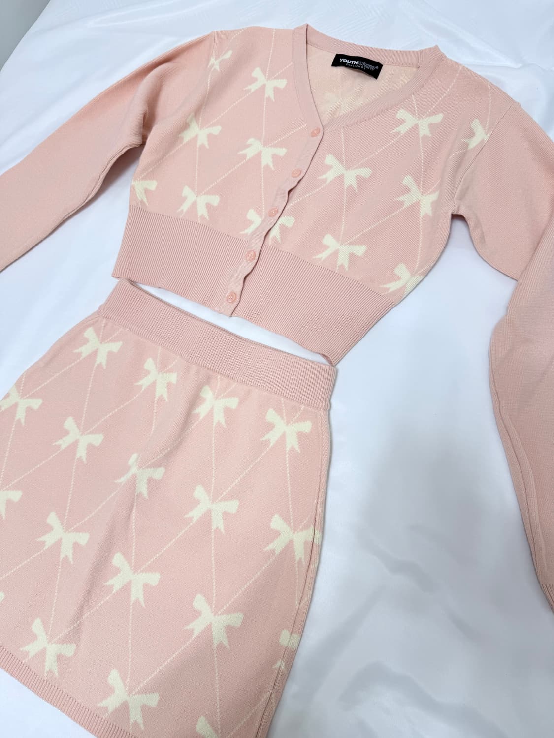 유스크루 YK 앨리스 세트-핑크 / 가디건+치마 세트 셋업 상품이미지7