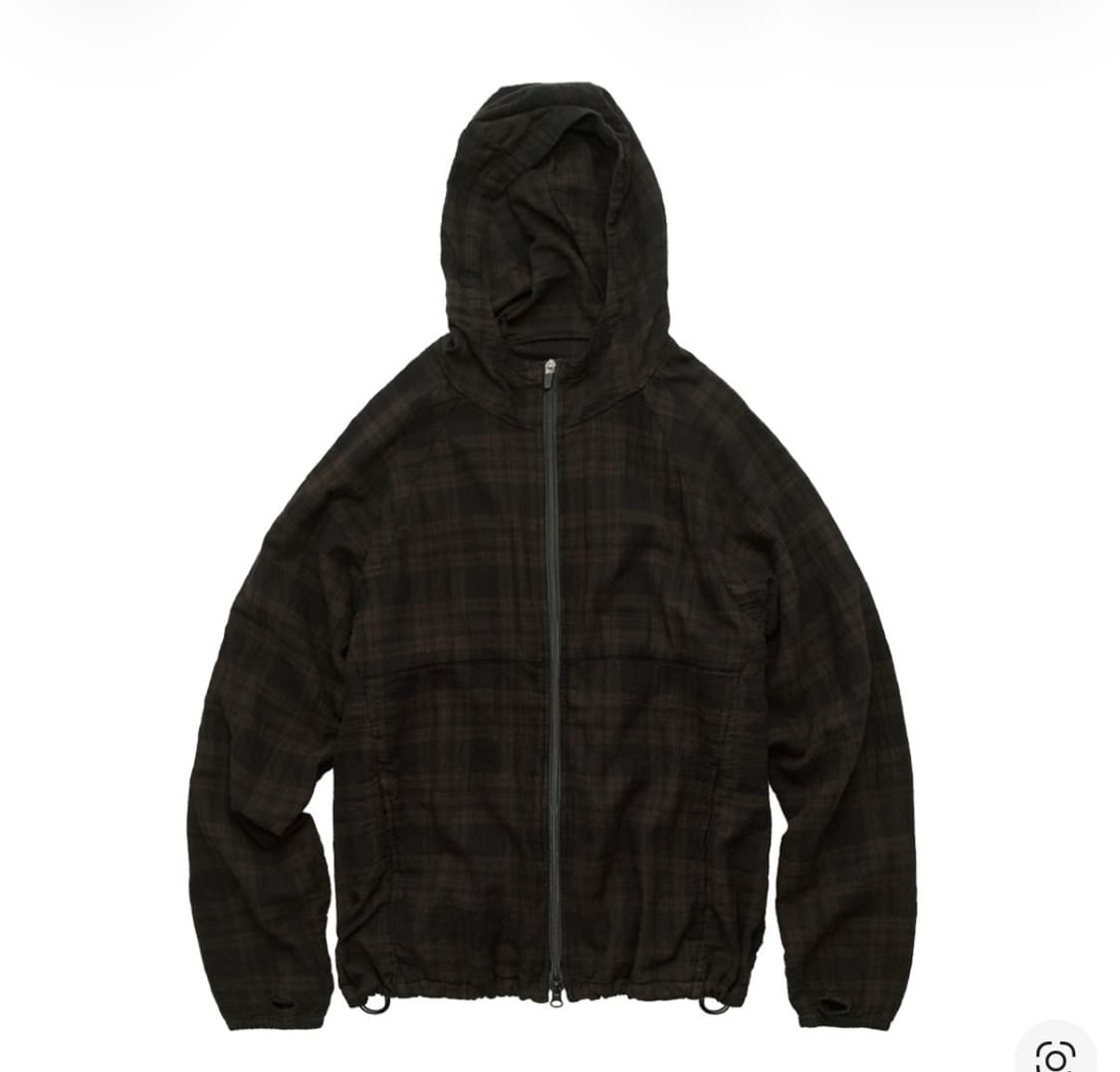 4) 폴리테루 체크 후디 파카 브라운 상품이미지1