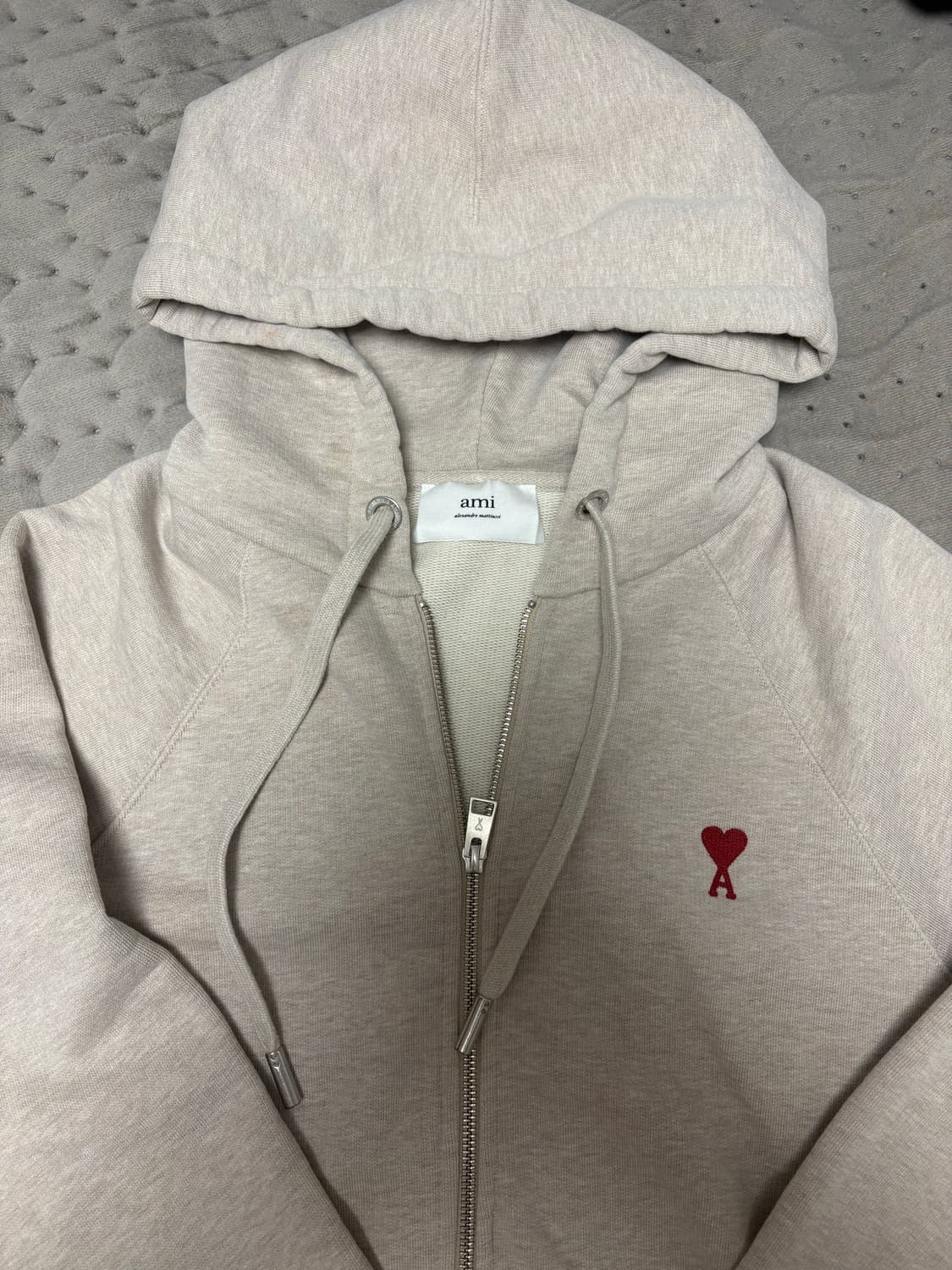 아미 스몰 하트 로고 후드집업 베이지 상품이미지2