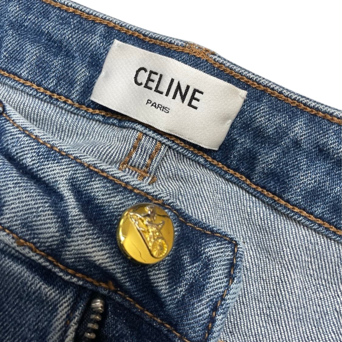 셀린느 Celine 중청 로고패치 세미부츠컷 데님팬츠 28 상품이미지3