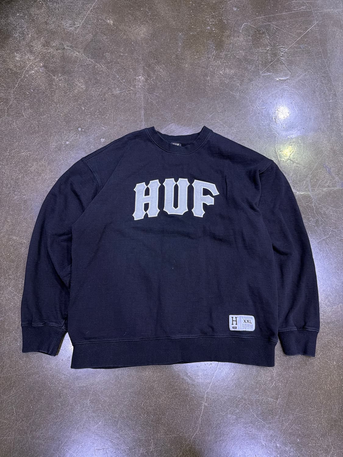 HUF 허프 아치 로고 맨투맨 스웻셔츠 블랙 XXL 상품이미지1