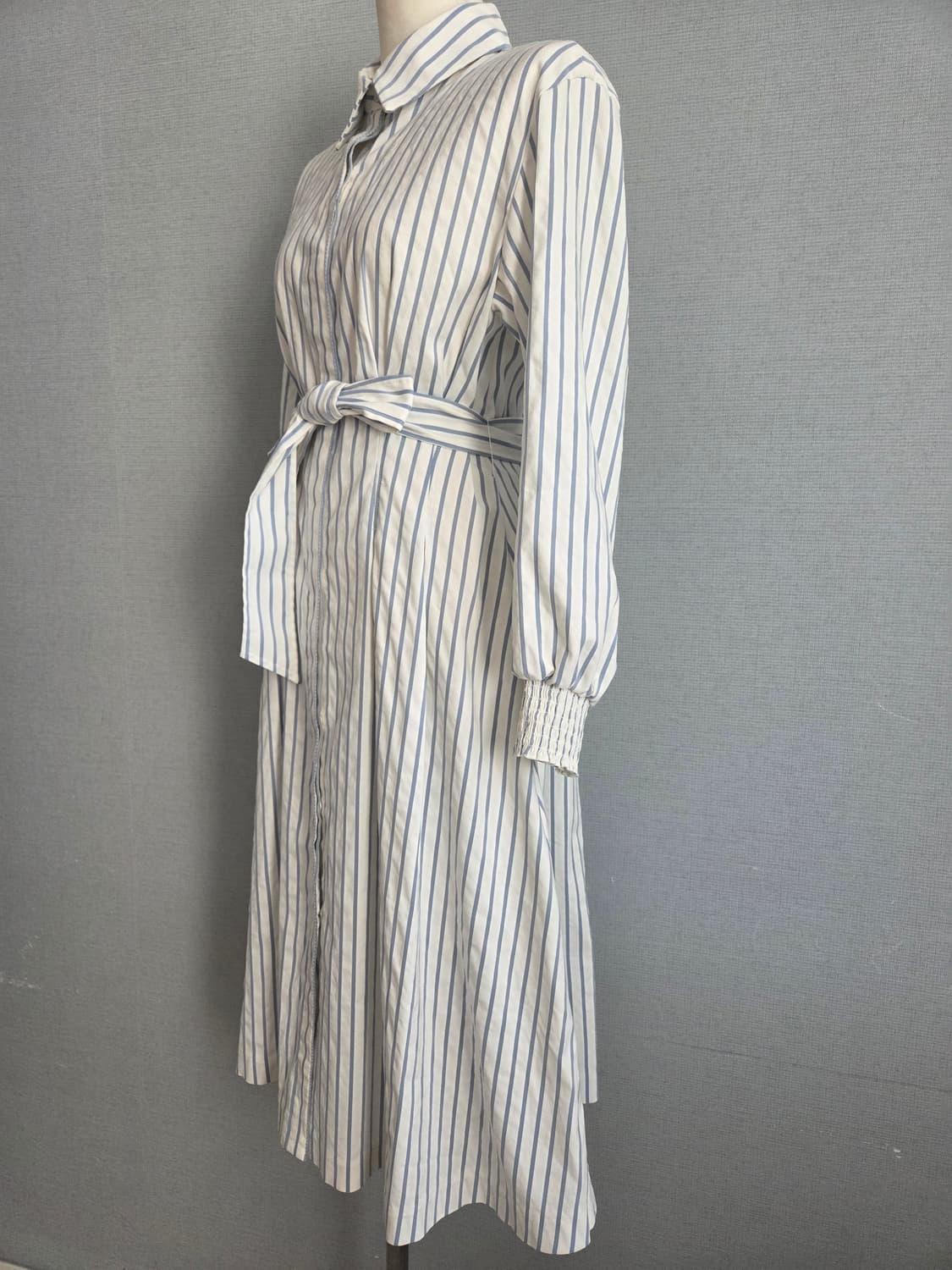 잇미샤  블루 스트라이프 셔츠형원피스 상품이미지3