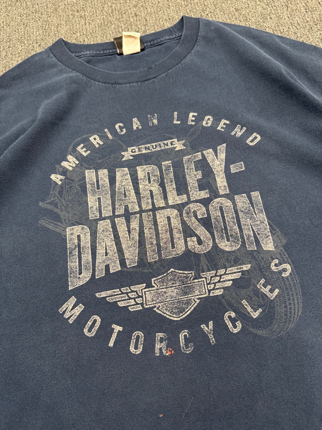 2XL)할리데이비슨 빈티지 프린팅 Knoxville 네이비 반팔  상품이미지3