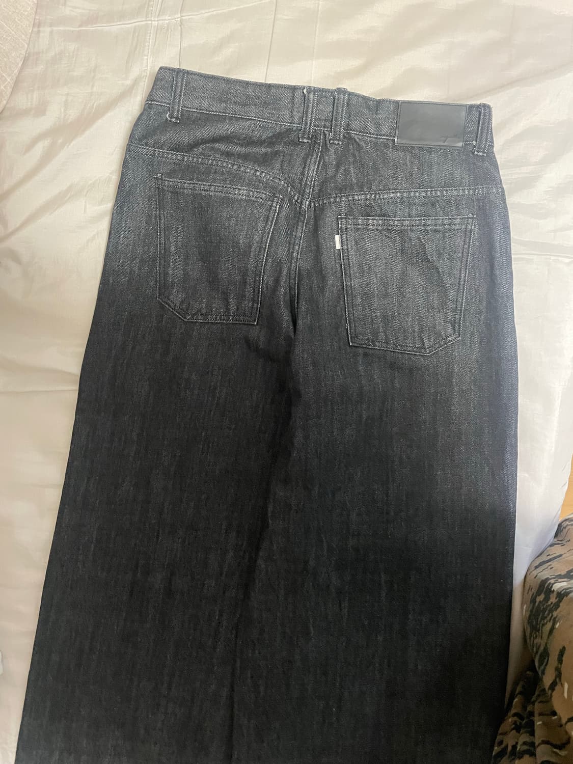 M) 유스 엑스트라 와이드 데님 워시드 블랙 상품이미지2