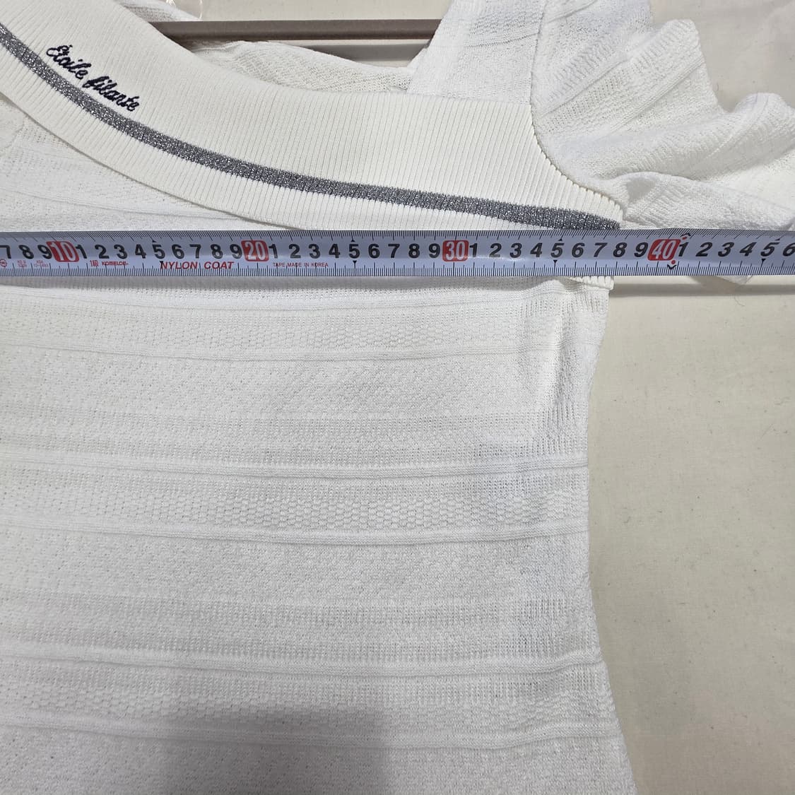 0034 EGOIST 에고이스트 오프화이트 오프숄더 니트 반팔 66 슬림 상품이미지4