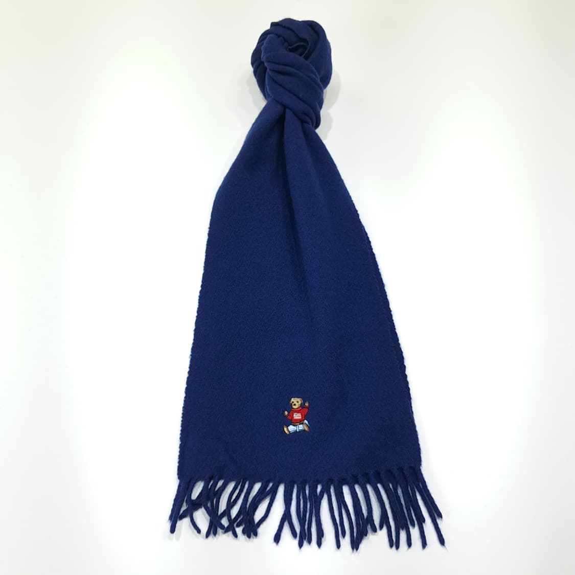 MX385 폴로 랄프로렌 100% 램스울 시팅 폴로베어 자수 머플러 상품이미지1