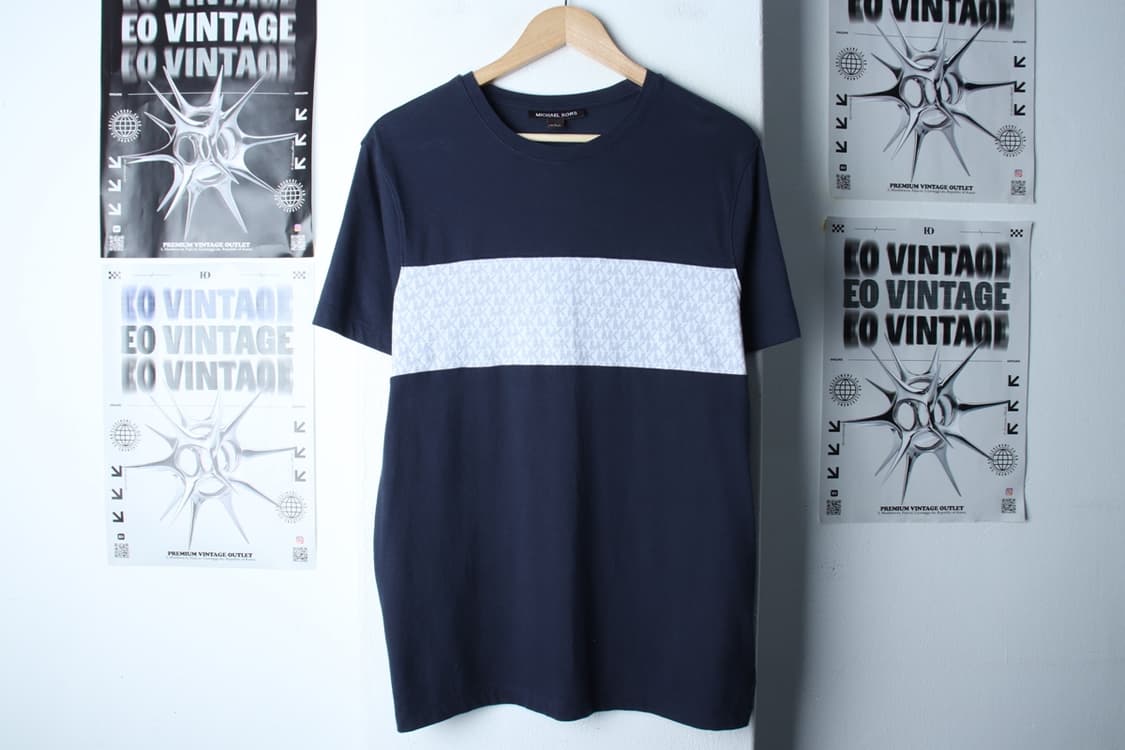 (L-XL) 마이클코어스 반팔 티셔츠 레터링 네이비 놈코어-H30508 상품이미지2