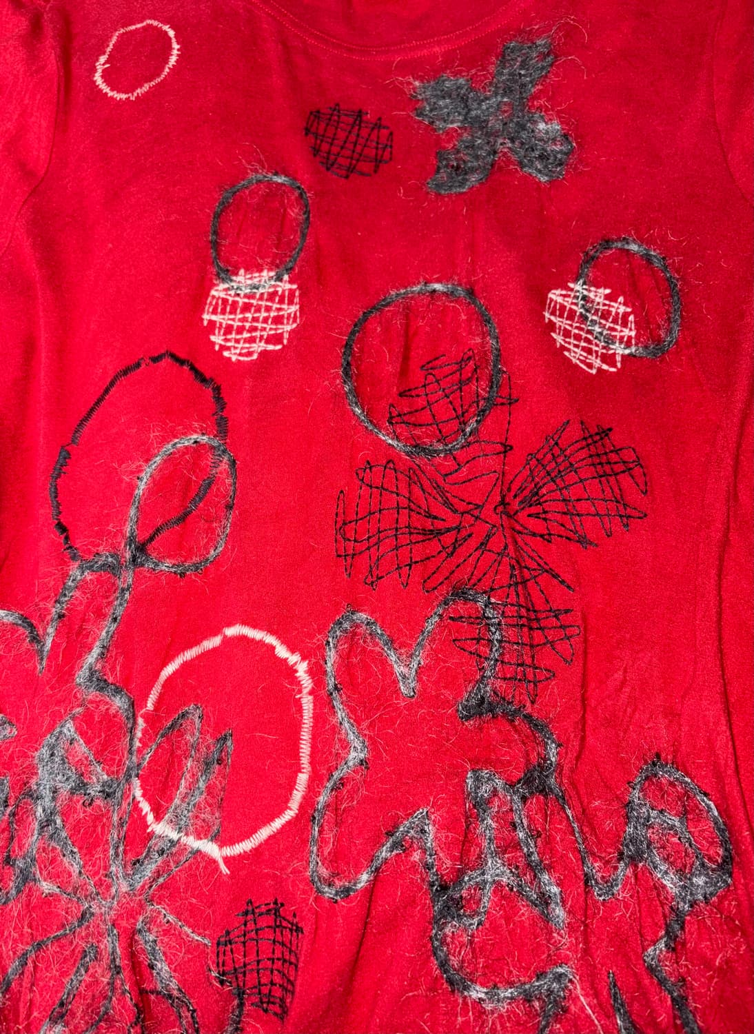 t.b 자수 플라워 그래픽 하이넥 원피스 상품이미지2