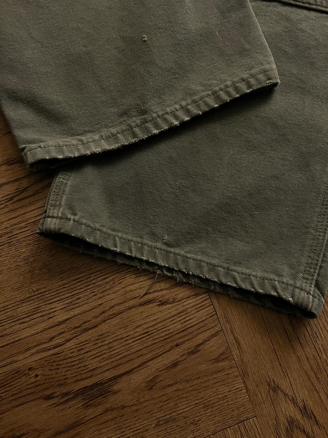 [38]칼하트 USA 더티워싱 모스그린 더블니 워크 팬츠 상품이미지6