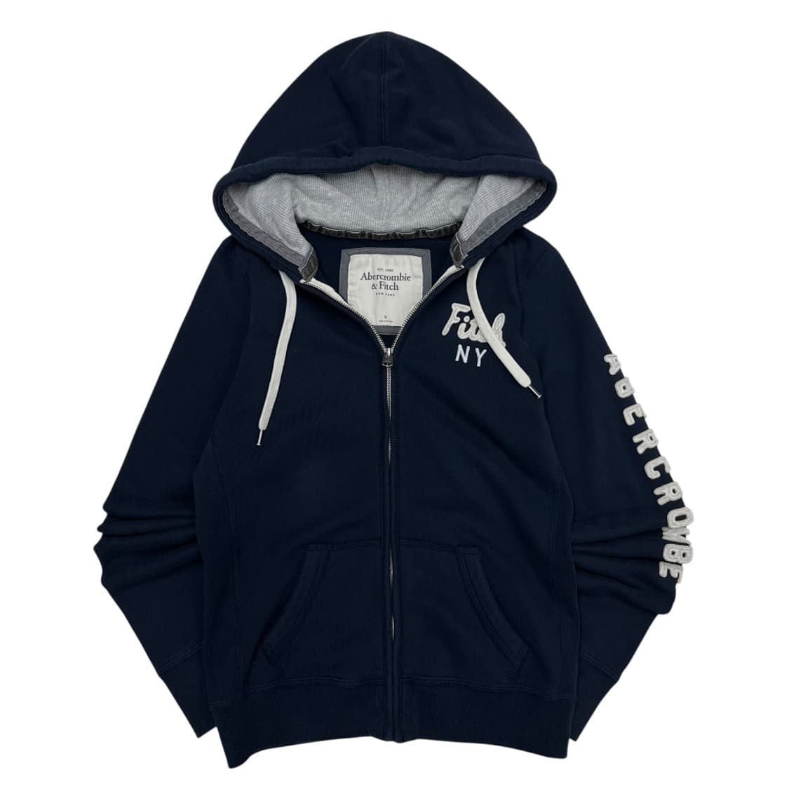 아베크롬비 사이드로고 네이비 후드집업 M 상품이미지2