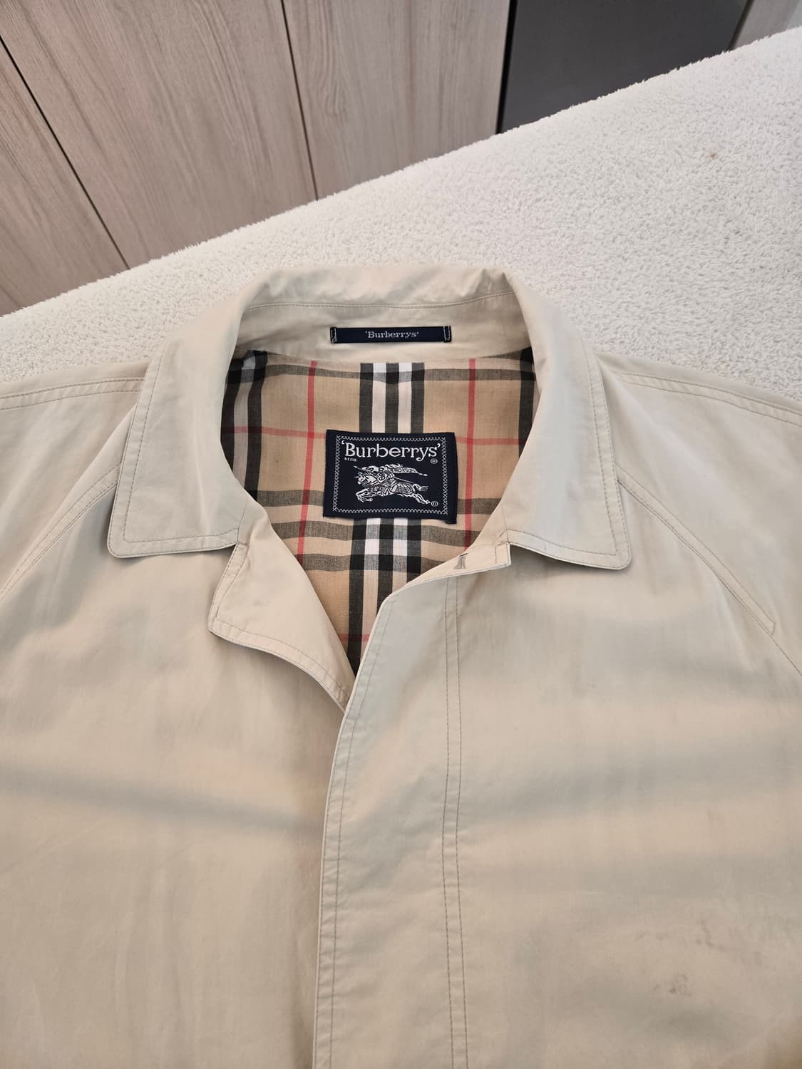 버버리 베이지 트렌치 하프코트 XL 상품이미지4