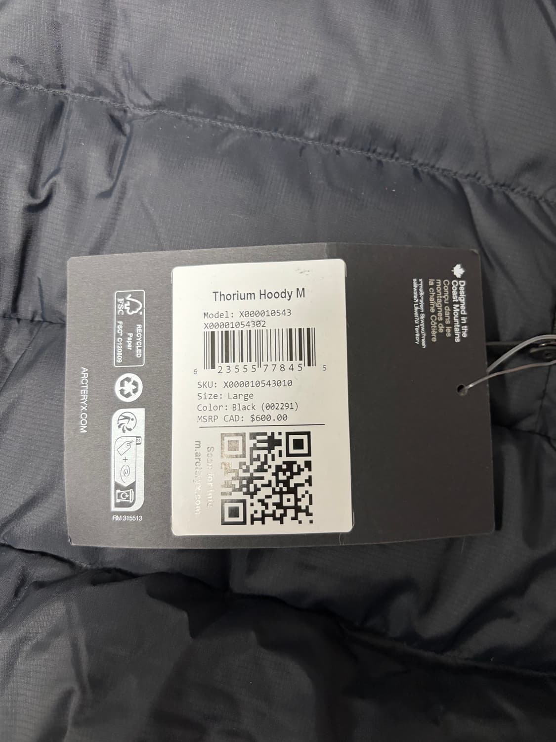 아크테릭스 토륨 후디 라지 새상품 상품이미지4