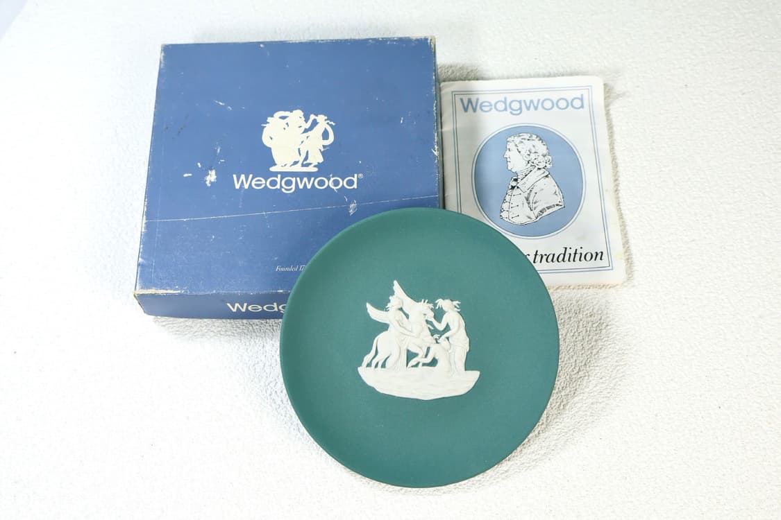 [영국엔틱] 웨지우드 제스퍼웨어 민무늬 핀디쉬 장식접시_틸그린(박스O) 상품이미지1