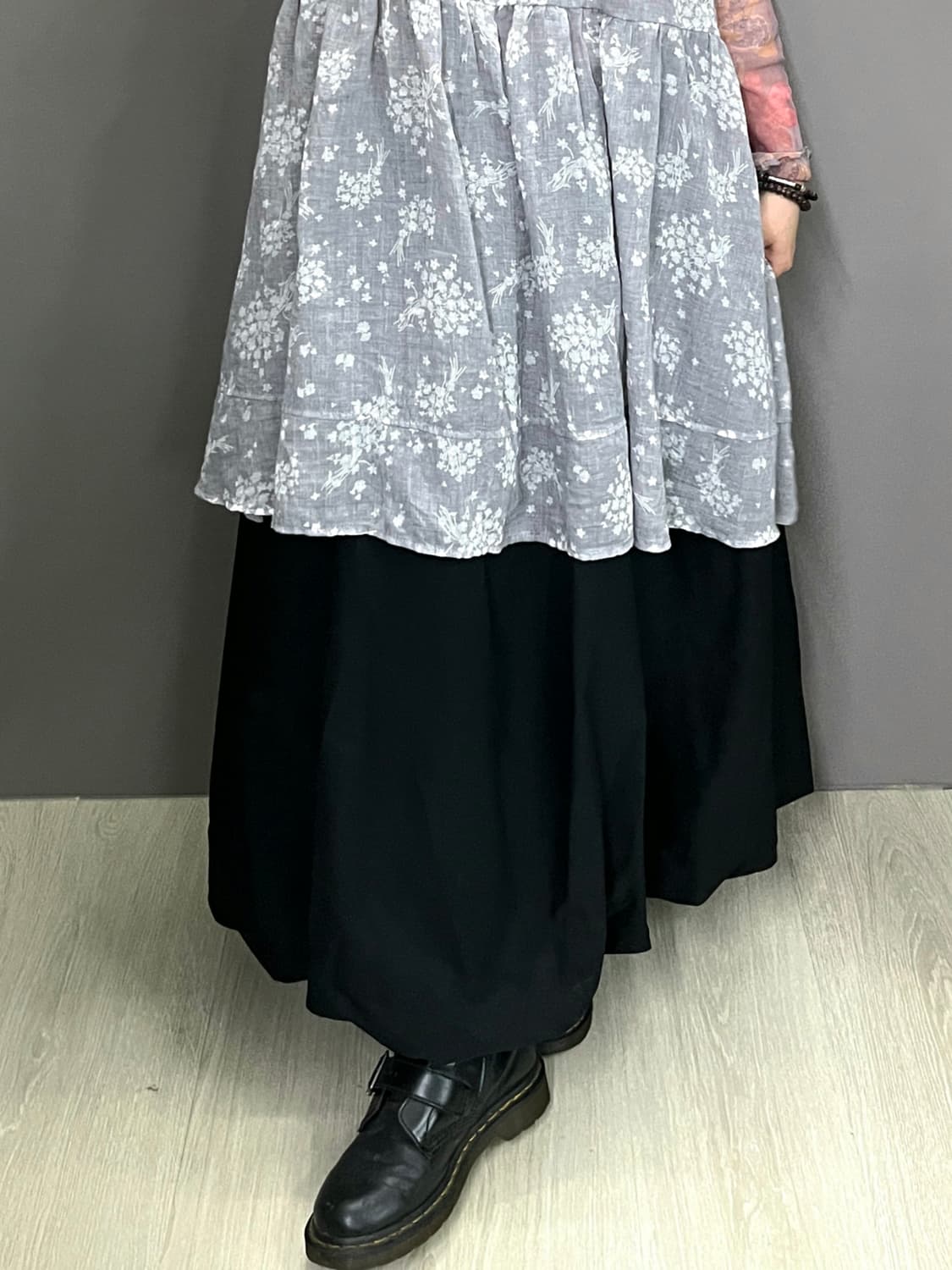 C012 JPN 블랙 롱 벌룬 항아리 스커트 상품이미지1