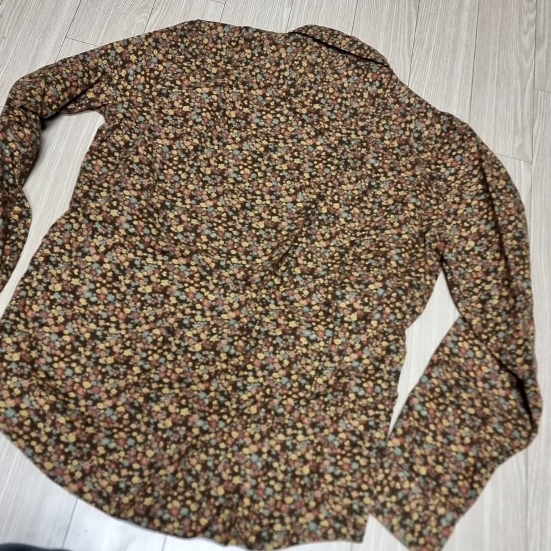 후즈후갤러리 제펜 브라운 플라워 패턴 긴팔 셔츠(95-100) 상품이미지3