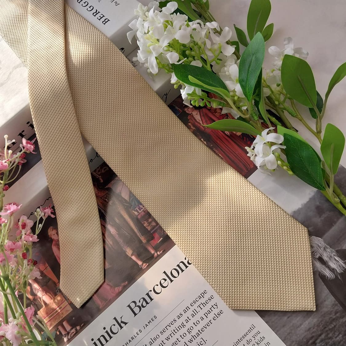 지안프랑코 페레 실크 아이보리 넥타이 8.7cm A+등급 K1590
 상품이미지2