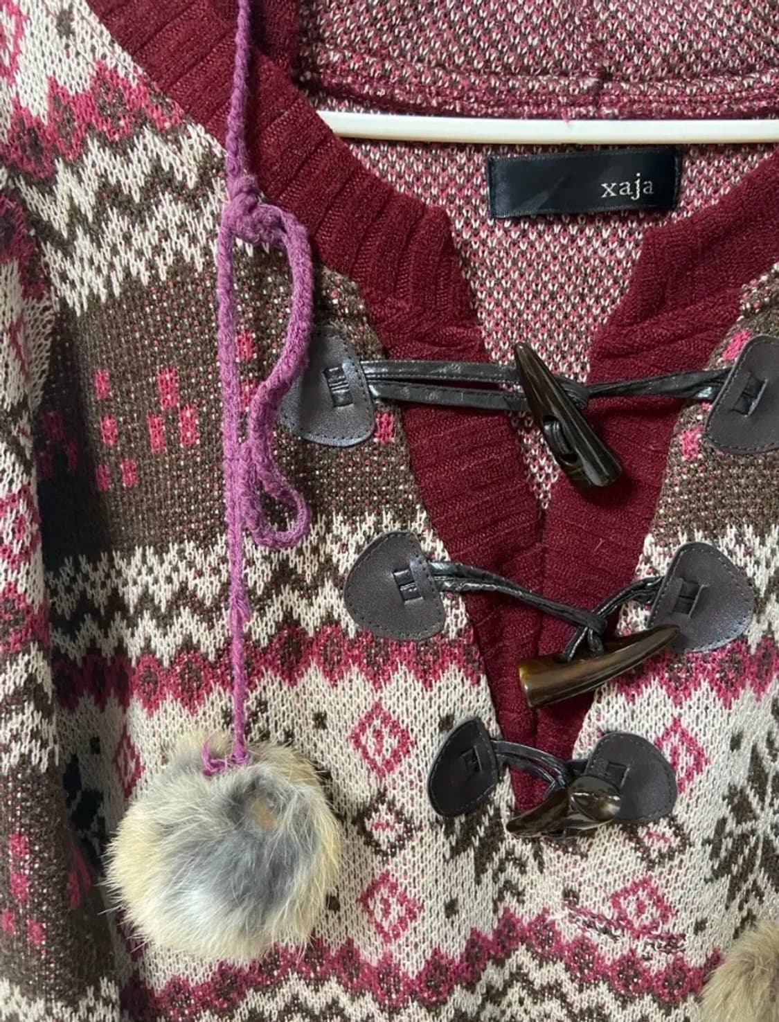 일본 빈티지 라떼히메오네갸루 모리걸 보헤미안 니트 후드티 상품이미지3