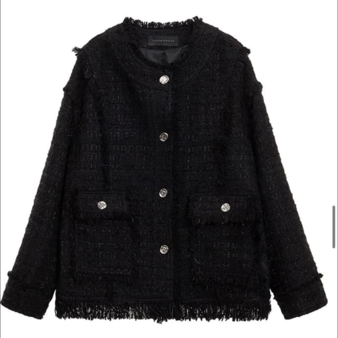 트리밍버드 오버핏 트위드 자켓 블랙 상품이미지1