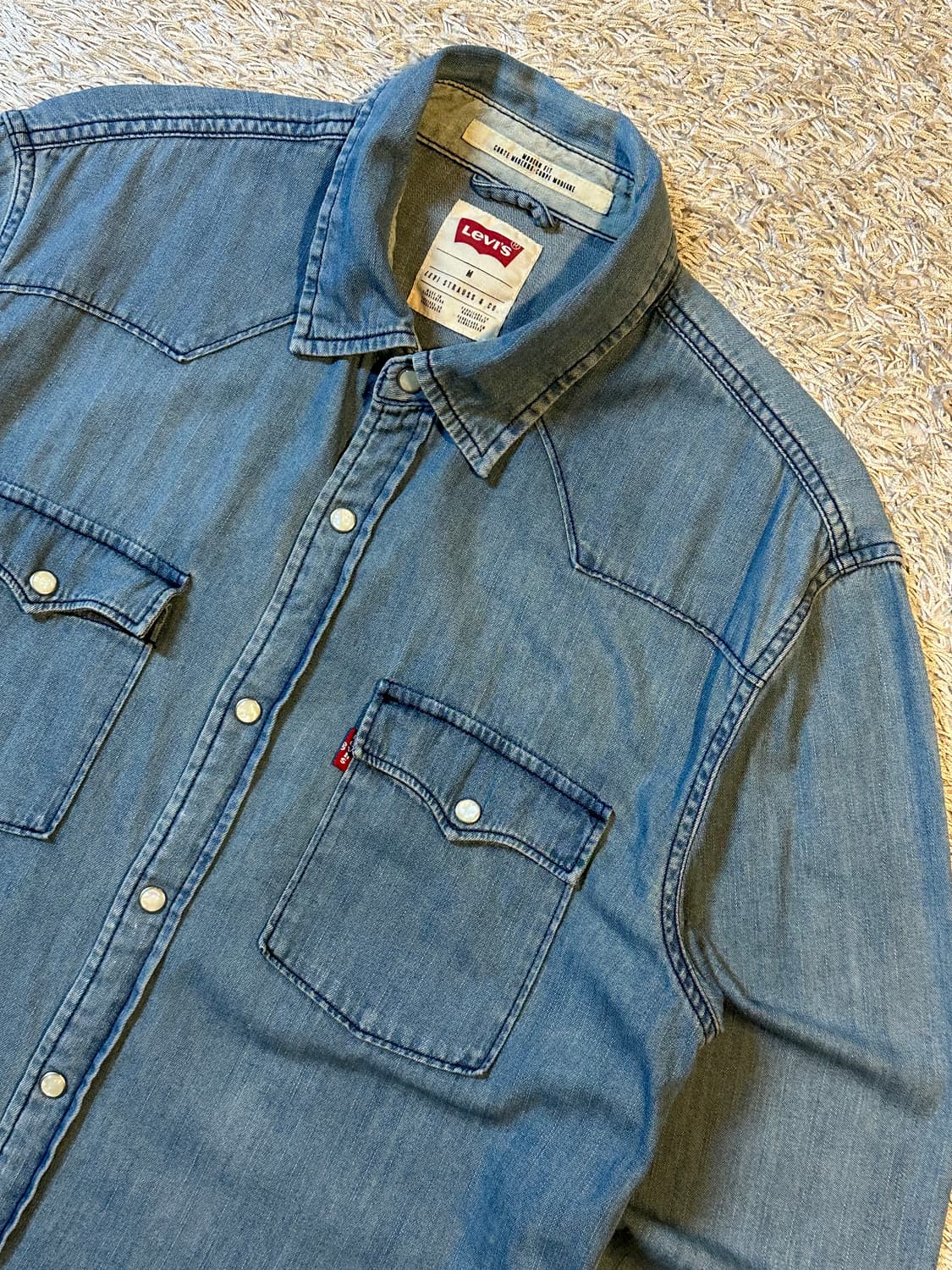 리바이스 LEVIS 웨스턴 투포켓 데님 셔츠 연청 상품이미지2