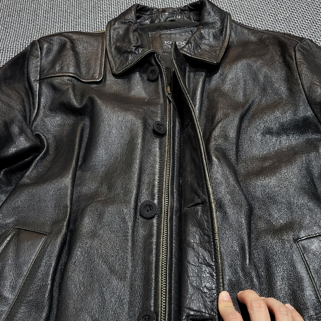 koogi 소가죽 레더 자켓 블랙 (105) 상품이미지4