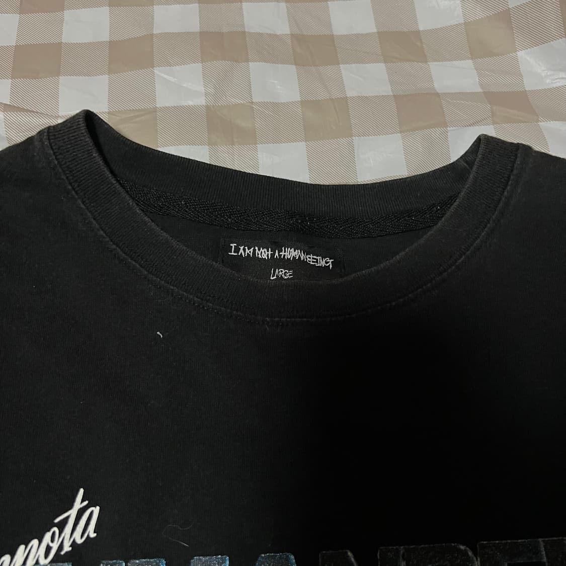 아임낫어휴먼비잉 빈티지 반팔 L 구제 스트릿 해골 스컬 상품이미지2