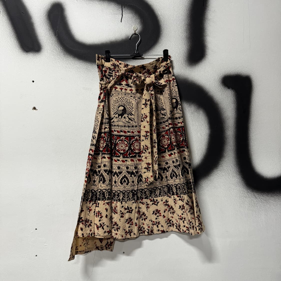 VTG 빈티지 보헤미안 에스닉 풀 패턴 랩 스커트 상품이미지1