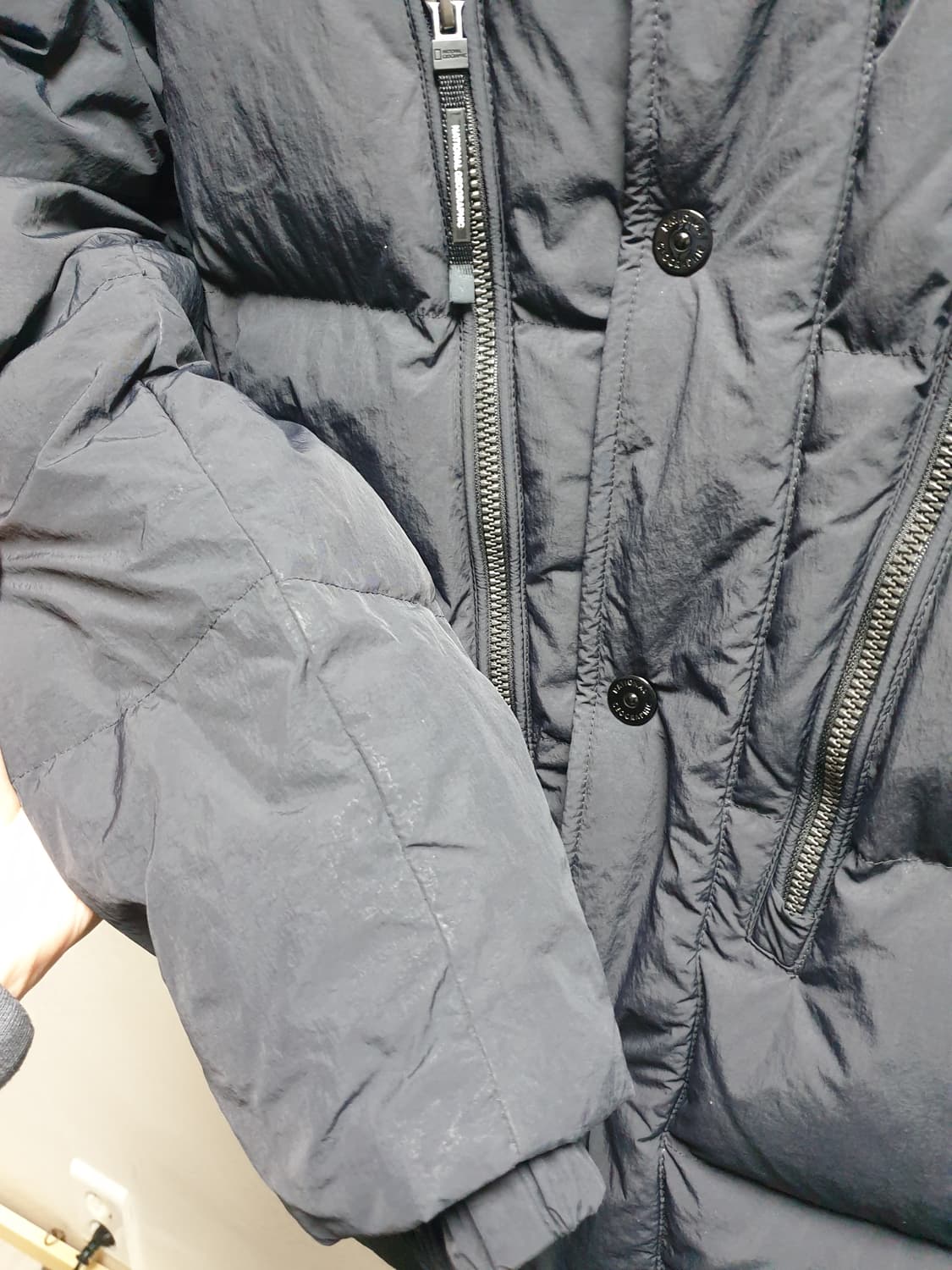 [남95] 내셔널지오그래픽 블랙 패딩 후디 상품이미지7