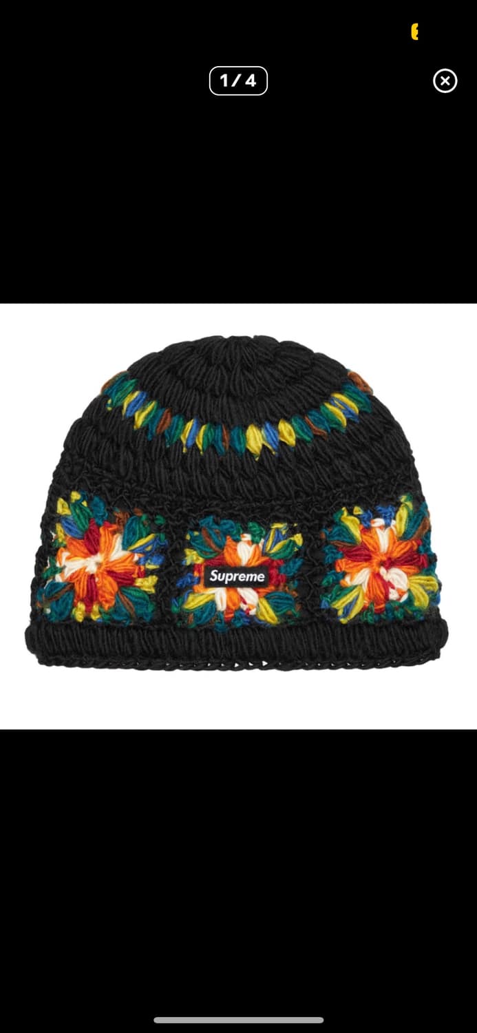 슈프림 크로셰 비니 블랙 25ss 상품이미지1