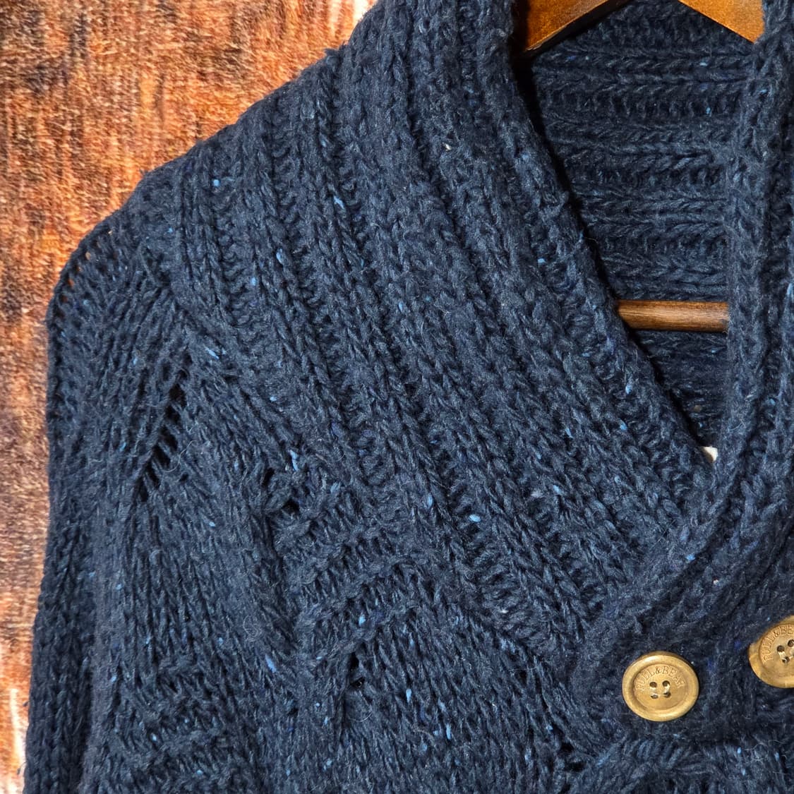 풀앤베어 네이비 꽤배기 카라 하이넥 니트 상품이미지3