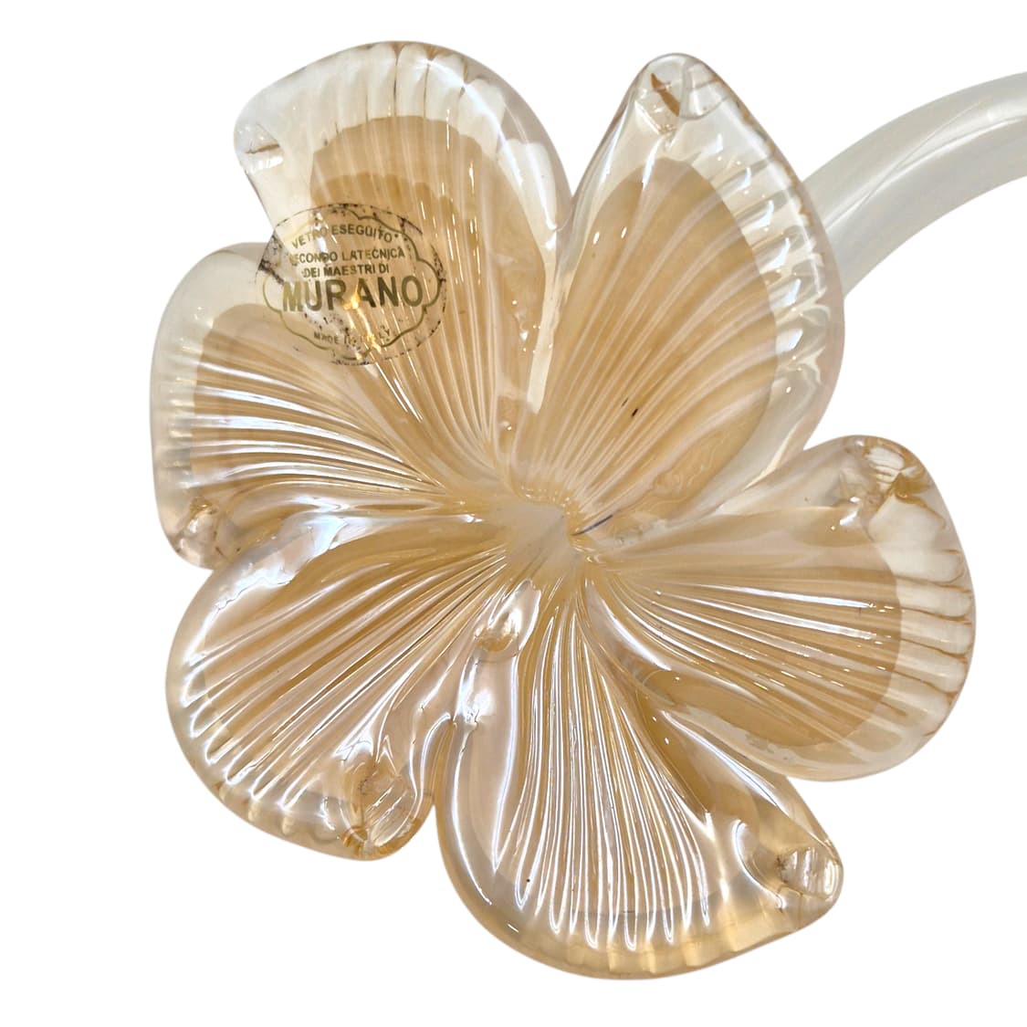 80s 이탈리아 무라노 엠버 히비스커스 오브제  상품이미지2