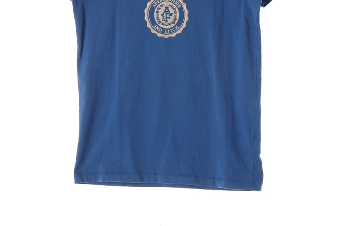 아베크롬비 블루 아플리케 로고 반팔티 S 상품이미지4