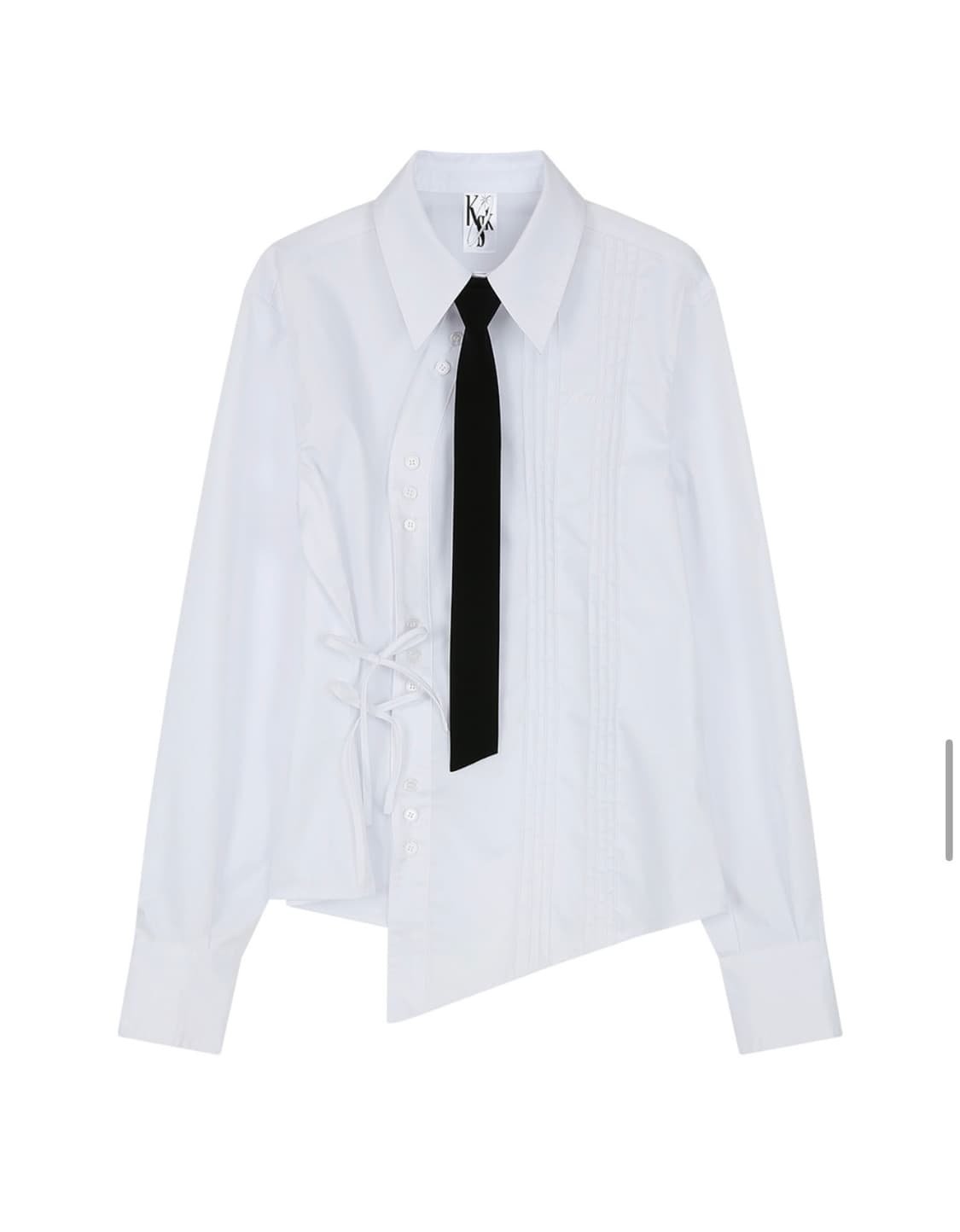 카시코 핀턱 프레피 셔츠 타이 세트 상품이미지3