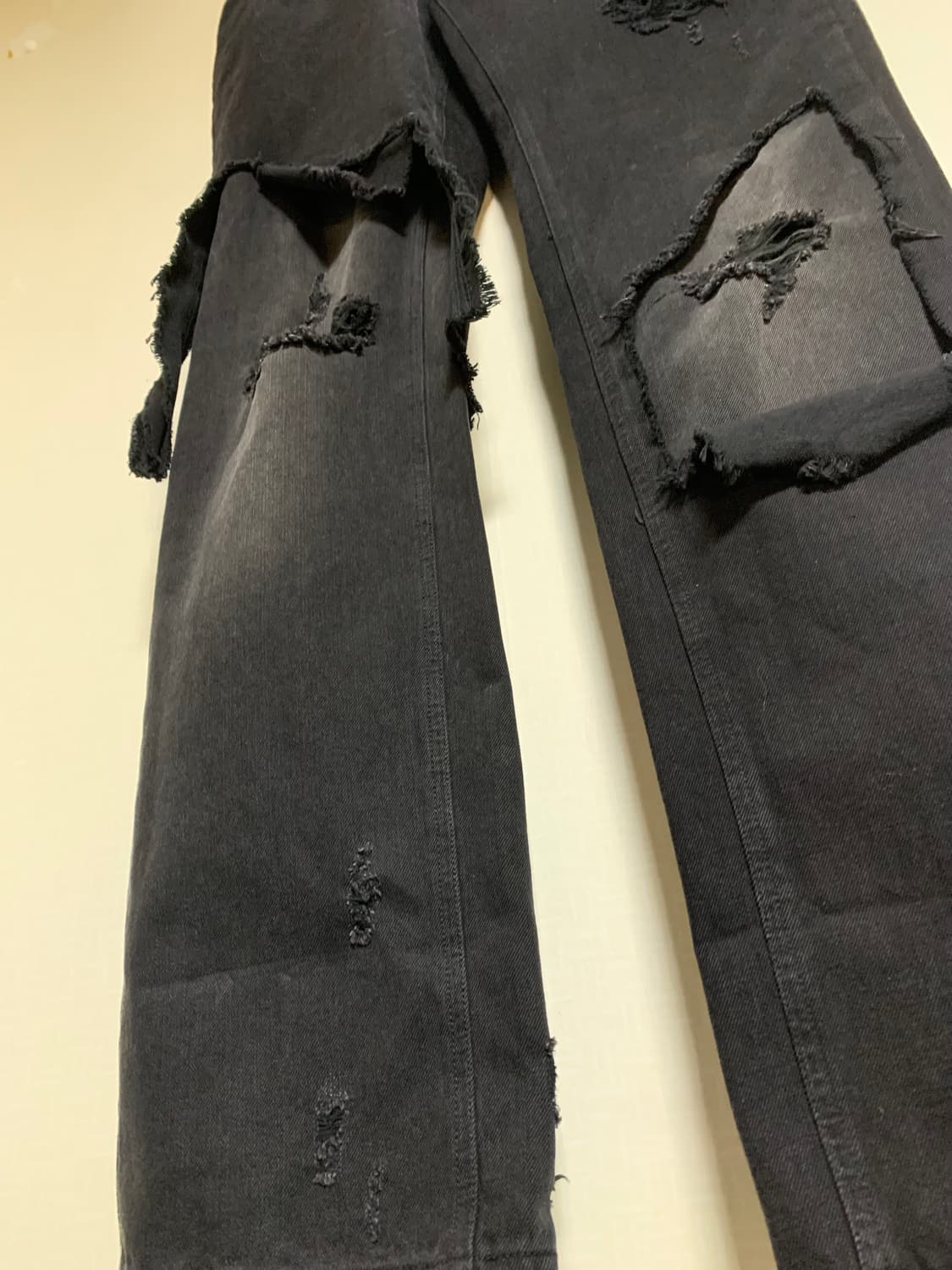 라프 시몬스 블랙 데미지 워싱 데님 팬츠 사이즈(31) 상품이미지6