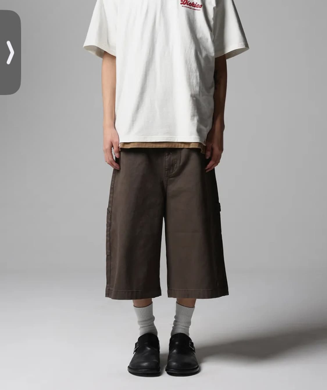 [네고O]디키즈 가먼트 다이드 오버랭스 트윌 쇼츠 Brown 상품이미지1