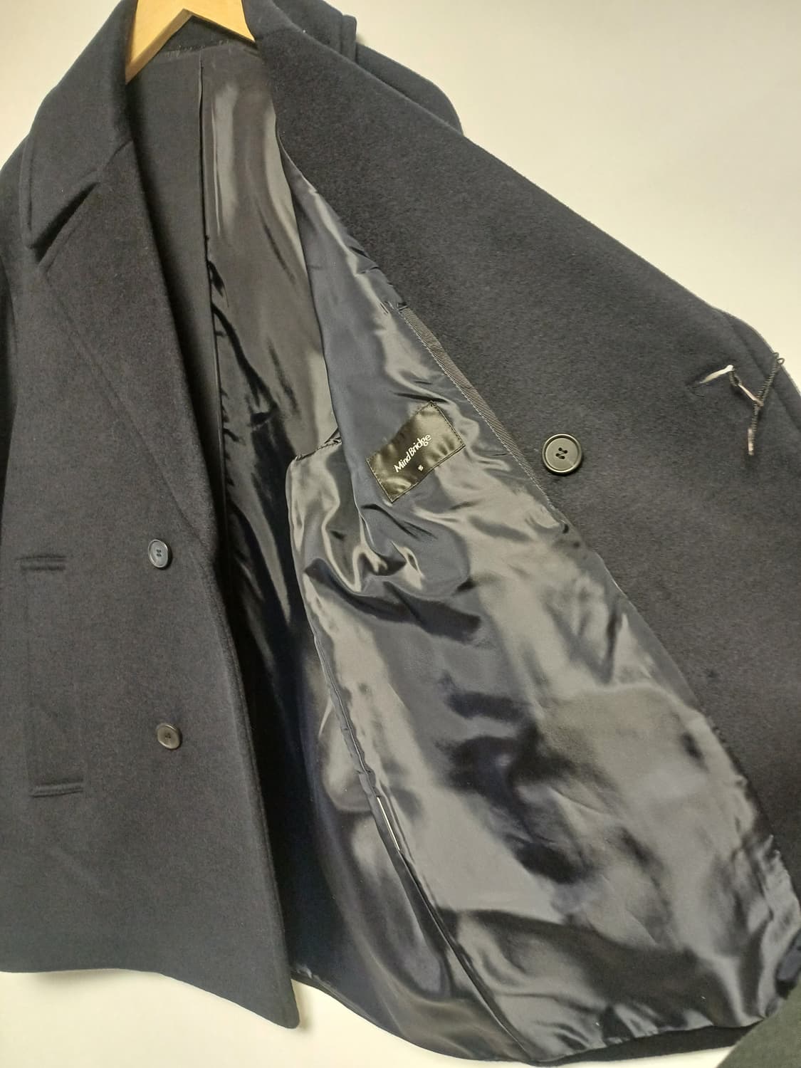 마인드브릿지 캐시미어 블렌드 더블 피코트 (네이비) 상품이미지8