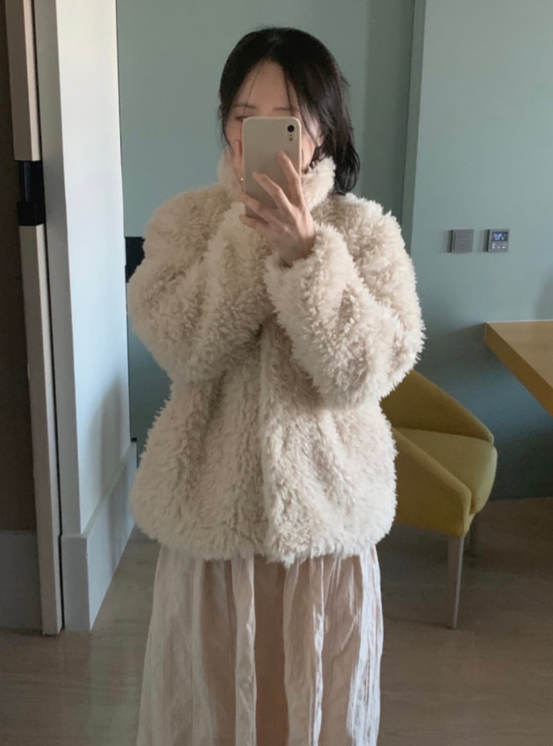 (새상품) 오이니 퍼피 퍼자켓 puppy fur jacket - 크림 상품이미지2