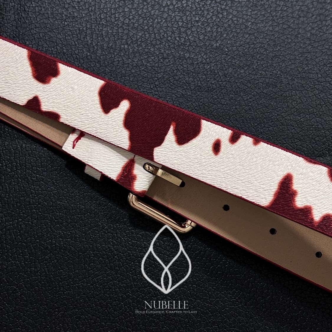 🌗 Cow embossed belt / 카우 호피 버클 벨트 상품이미지7