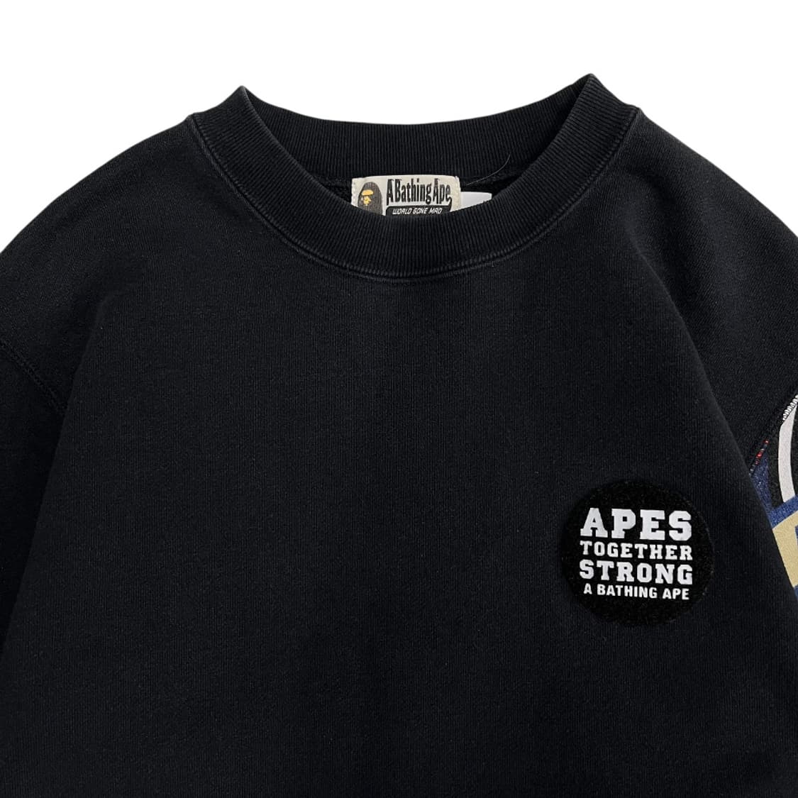 에이프 백패치 블랙 맨투맨 L 상품이미지6