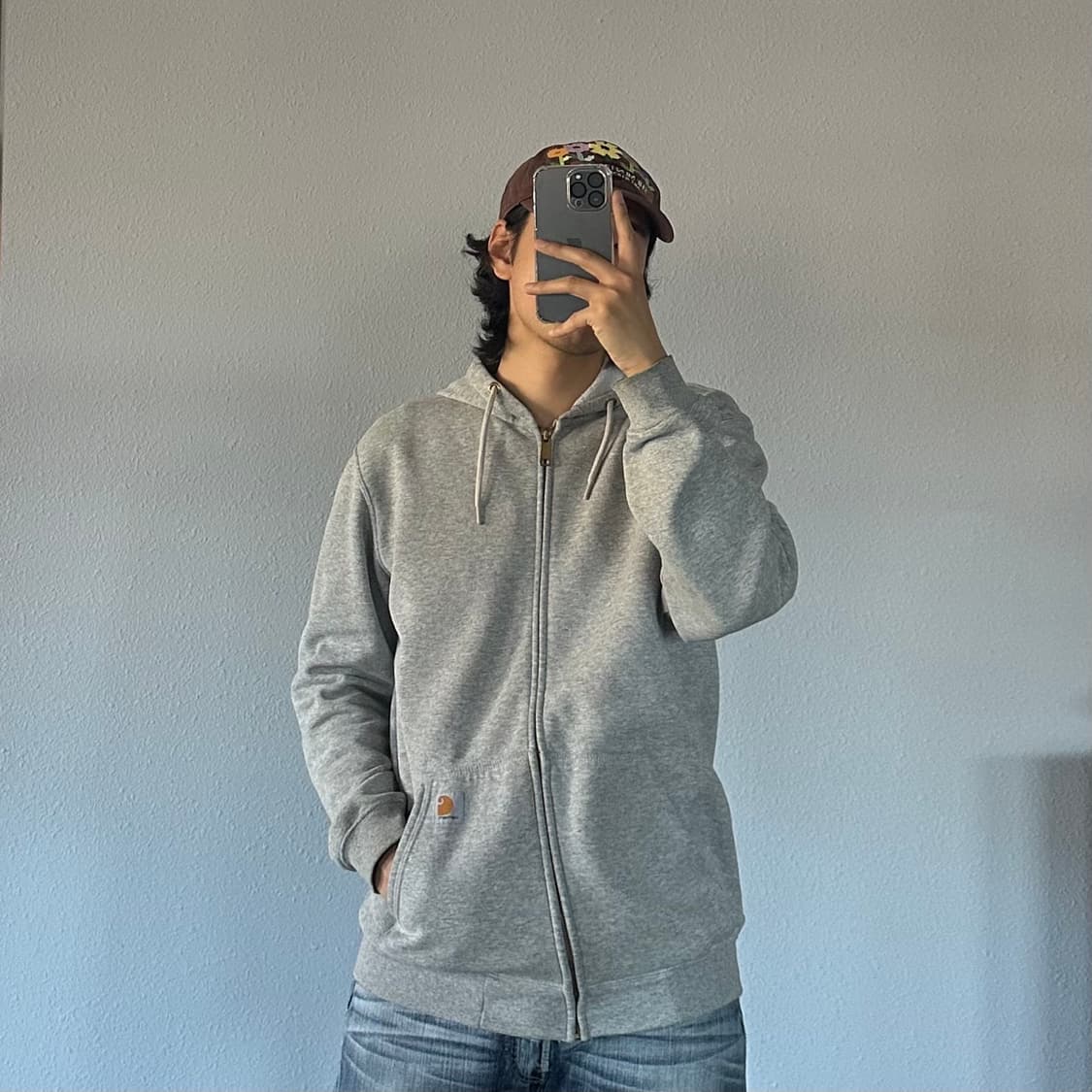 [L]칼하트 WIP 미드웨이트 그레이 후드집업 상품이미지2