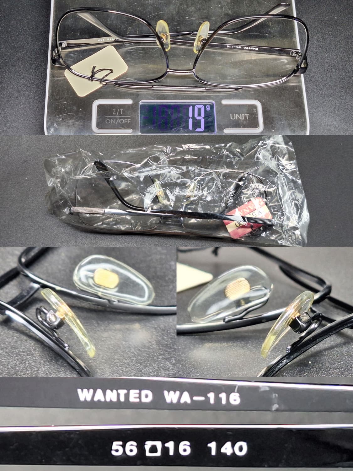 일본 빈티지 데드스톡 미사용/56mm 안경테 Wanted wa-116  상품이미지9