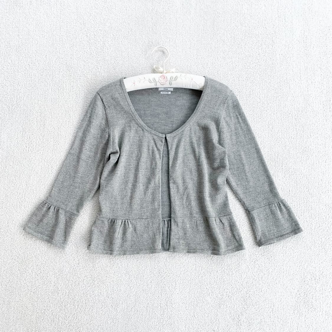 여리핏 ♥ 그레이 글리터 후크 7부 가디건 상품이미지1