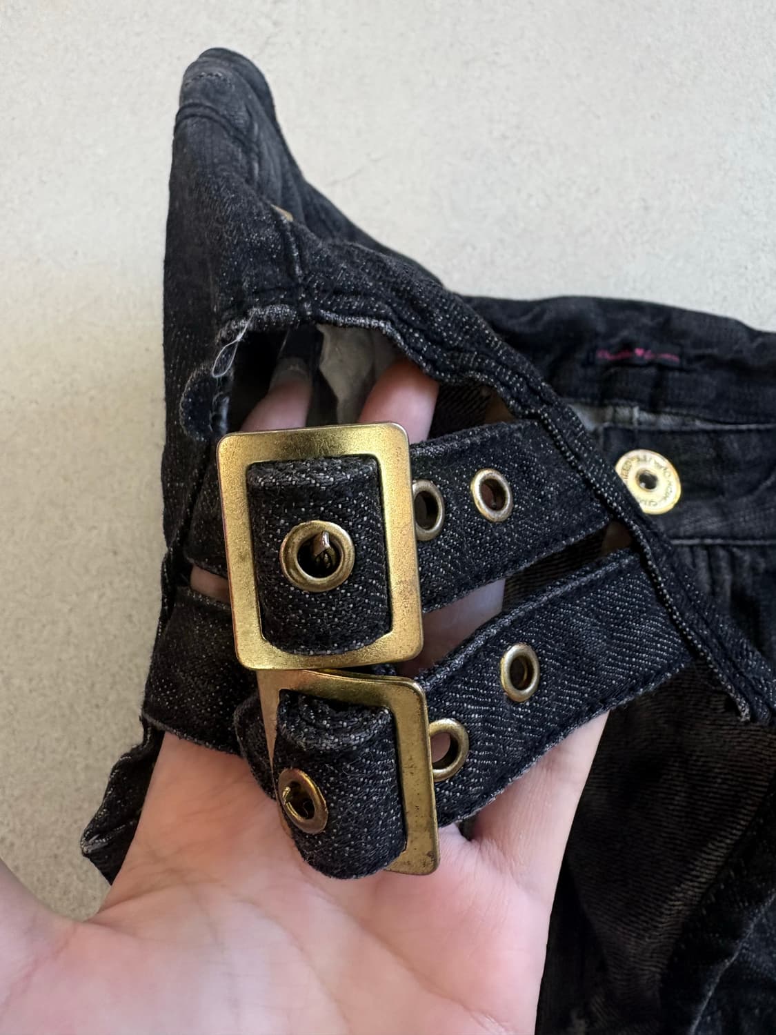 버클 워싱 반바지 상품이미지4