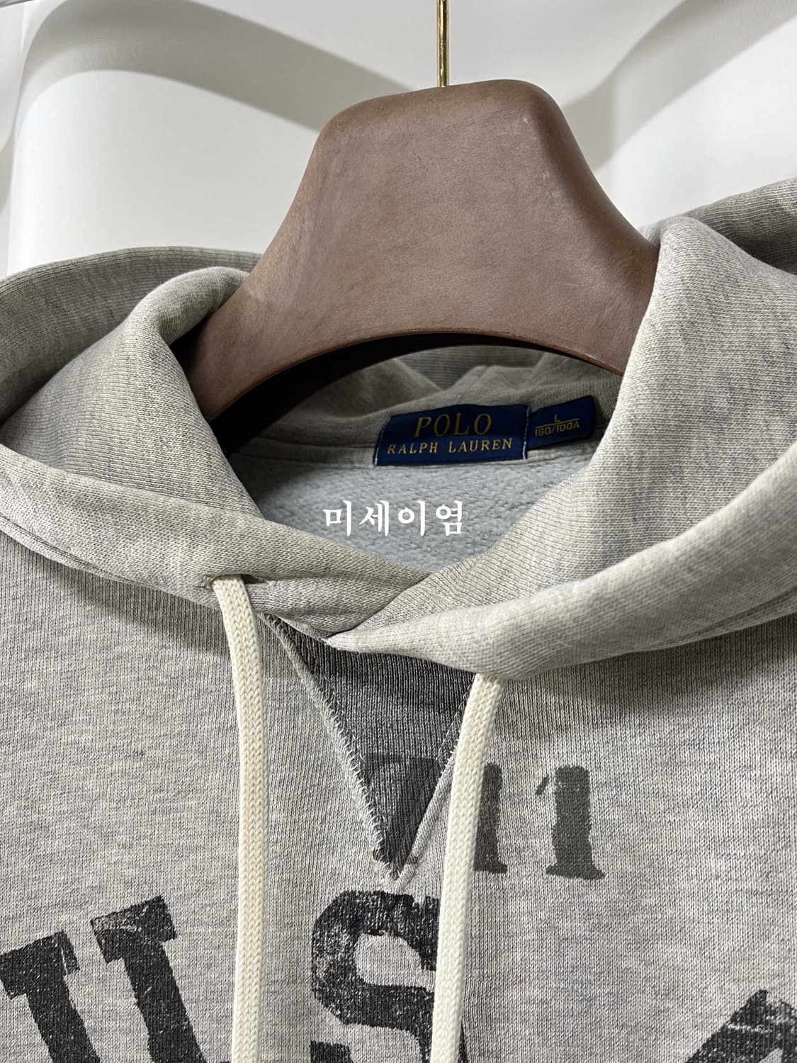 폴로 랄프로렌 멜란지그레이 복싱글러브 USA 스웻 후드티 상품이미지5