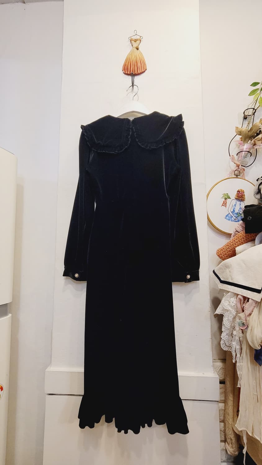 임블리 프릴 쎄일러카라  벨벳 원피스 상품이미지6