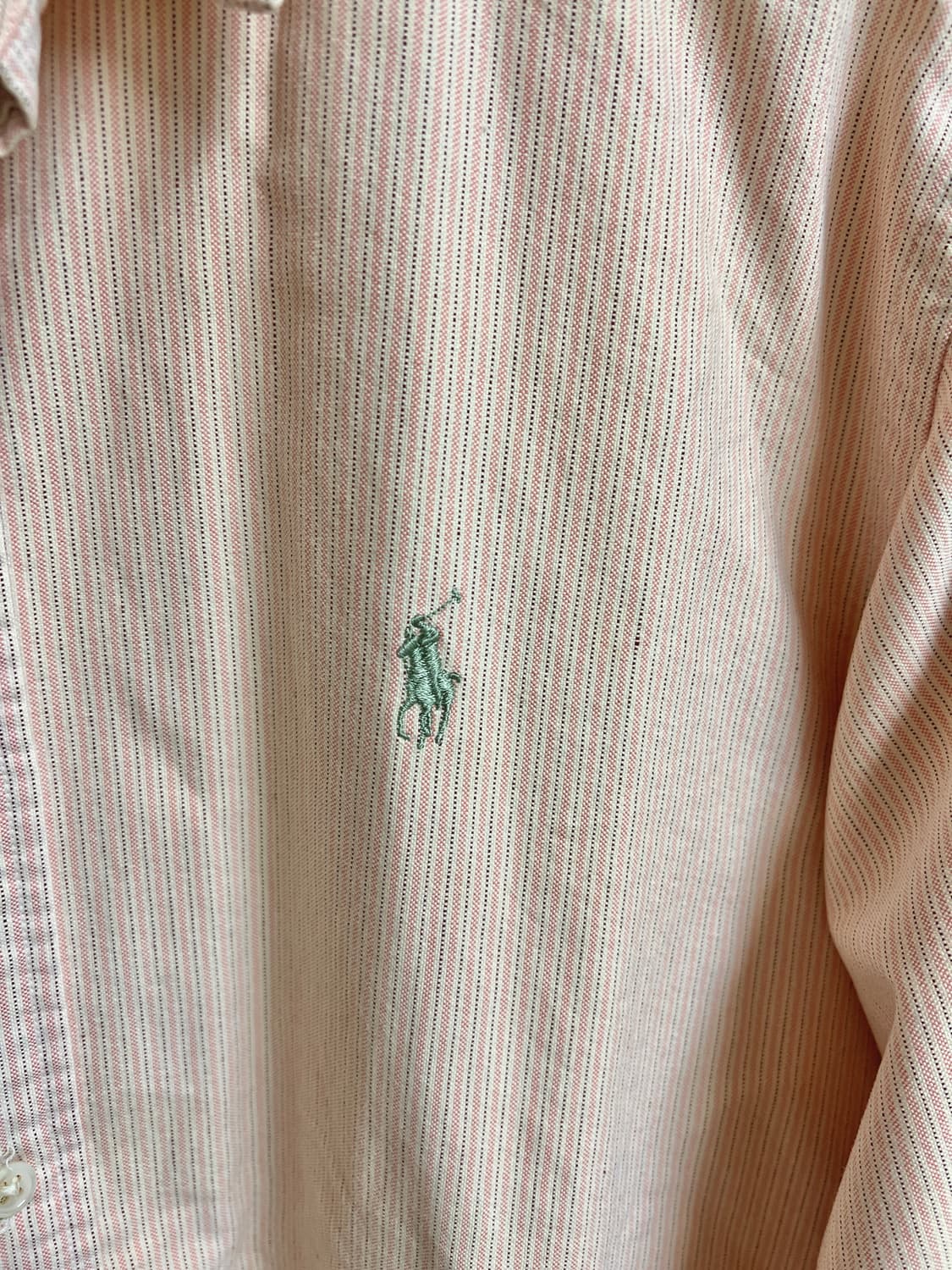 90s 폴로 랄프로렌 핑크 스프라이트 셔츠 L 상품이미지4