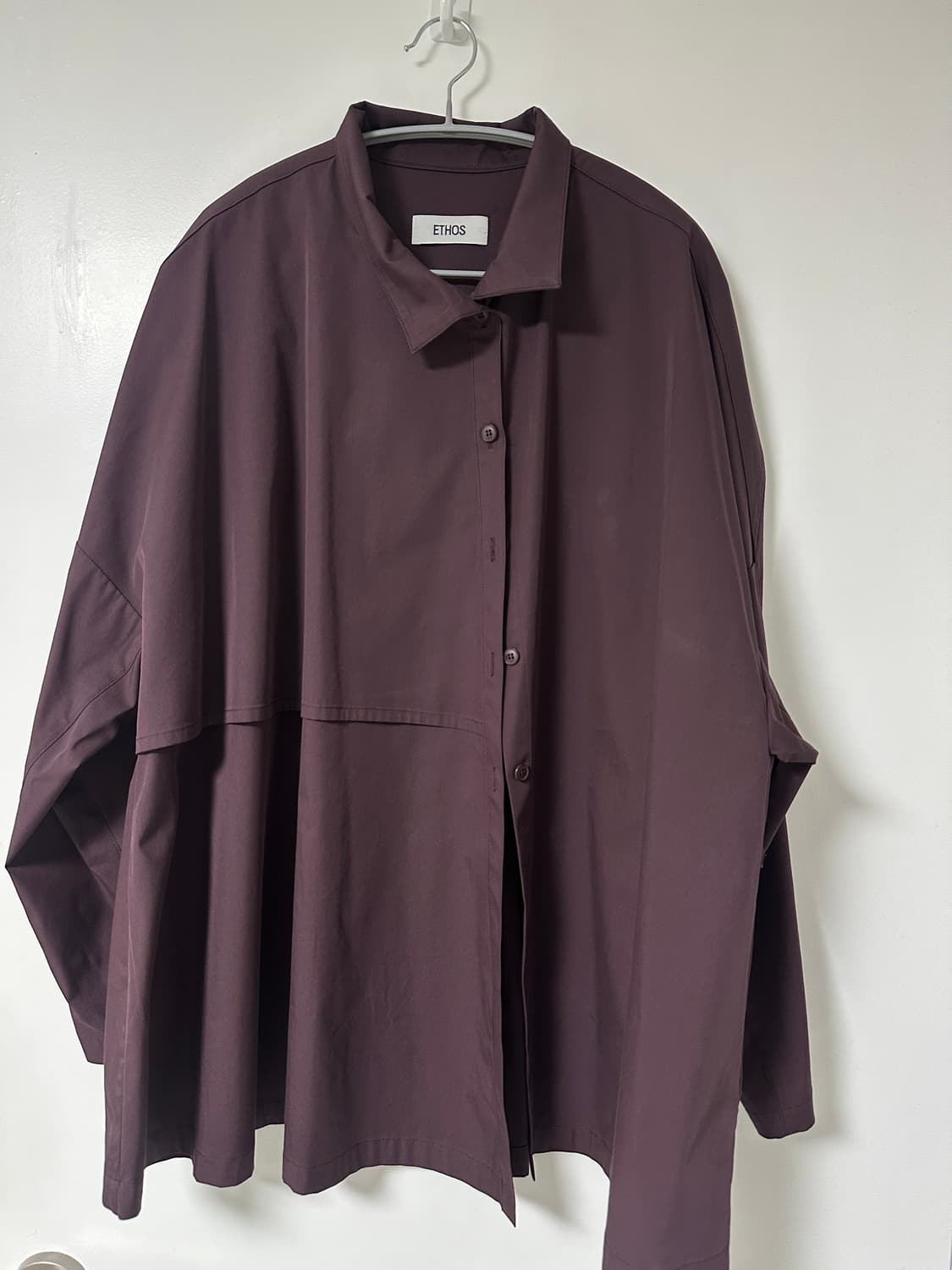 ethos 에토스 버튼 플레어 셔츠 퍼플 와인 상품이미지4