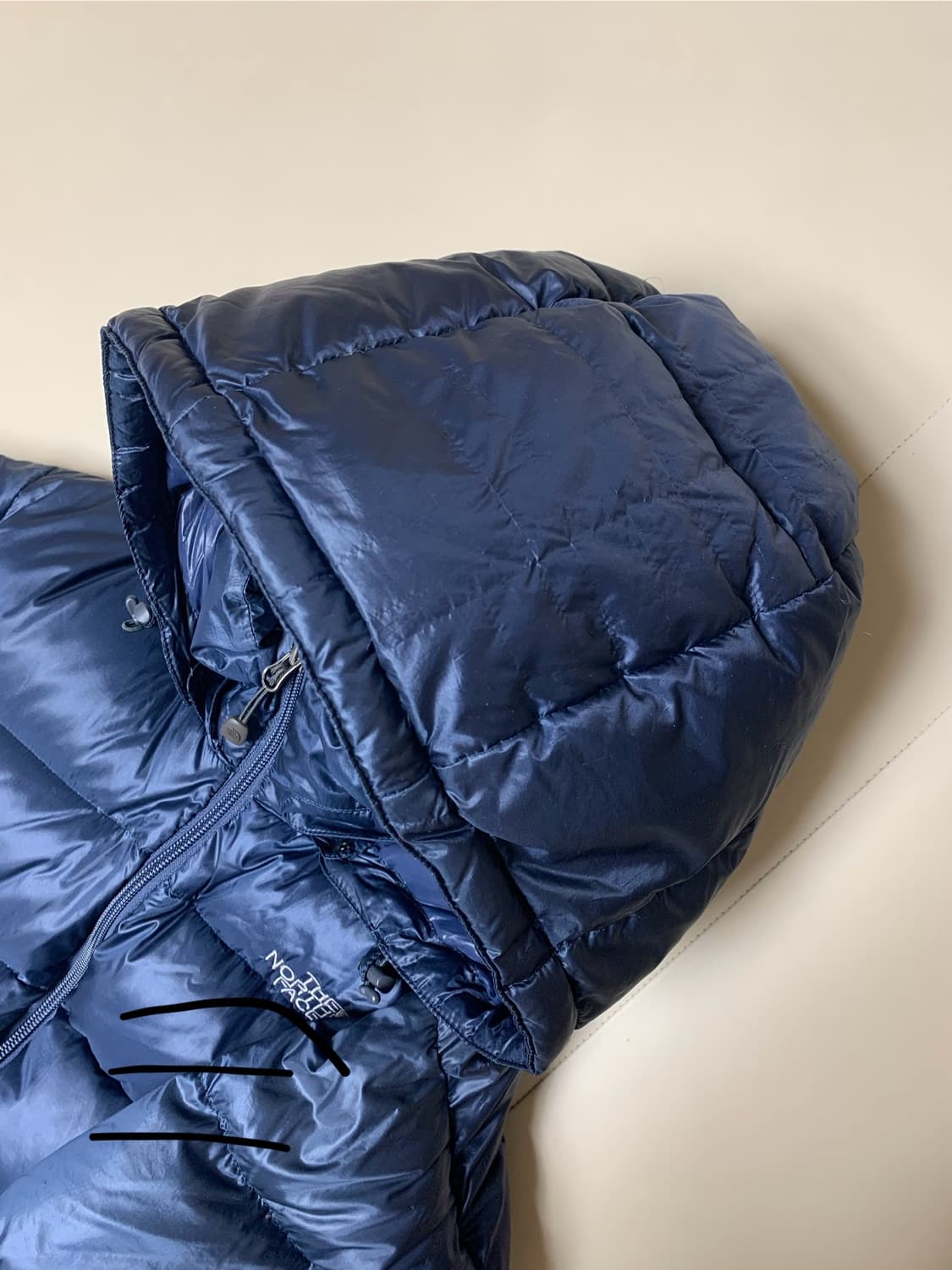 [90] 노스페이스 눕스 후드 패딩 700 네이비 상품이미지9
