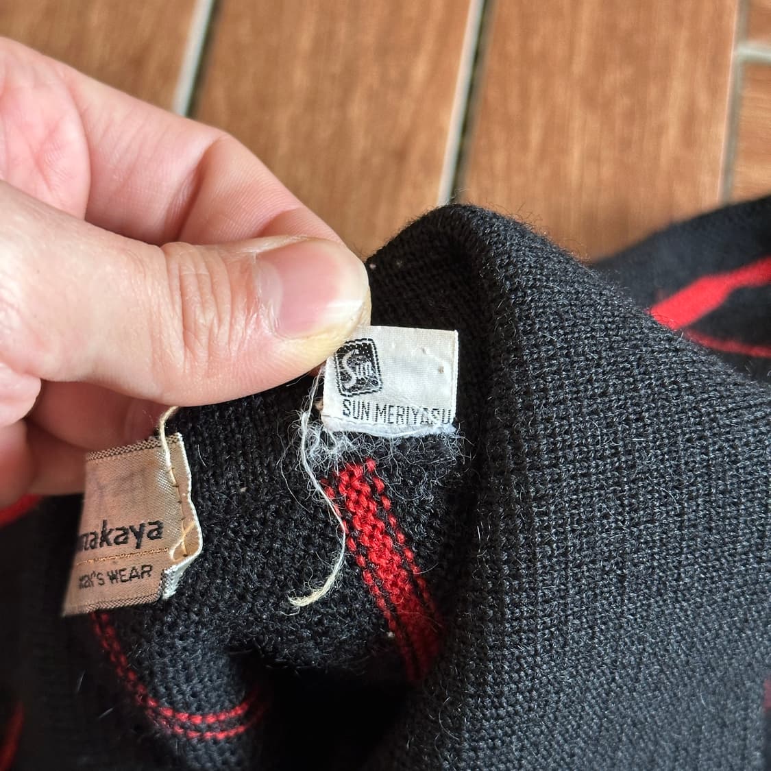 80‘s Matsuzakaya wool striped polo knit 상품이미지10